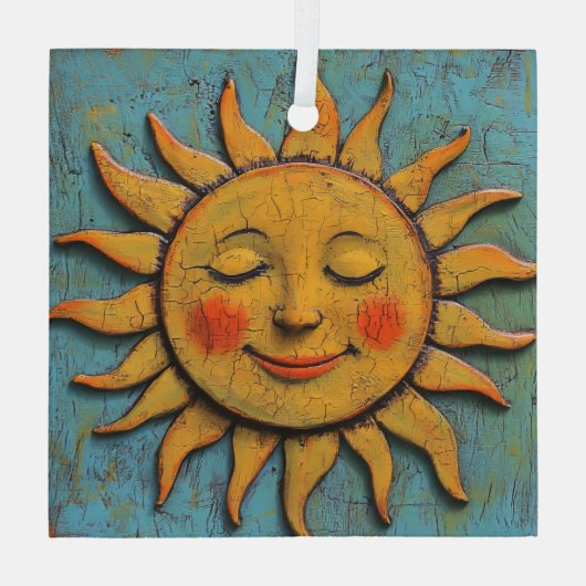 Folksy Sun Glas Ornament (Achterkant)