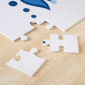 Folkvogel/patrijs/bloemen/hart/blauw Legpuzzel (Zijkant)