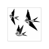 Folkvogel, slik staartvogel, drie vliegende vogels rubberstempel (Afrduk)