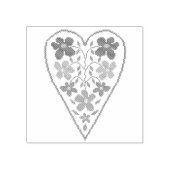 Folky Floral Heart Wood Art Stamp Rubberstempel (Afrduk)