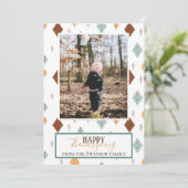 Folky Herfst Foto Feestdagenkaart (Staand voorkant)