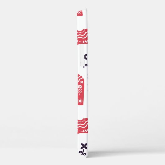 Folkzweedse paardenflorale naadloos patroon. Case-Mate iPhone case (Achterkant / Rechts)