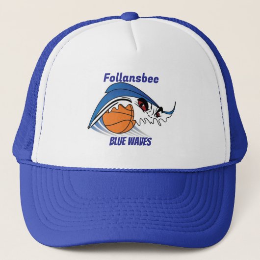Follansbee Blue Waves Basketbal Trucker Pet (Voorkant)