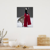 Folle Gans met Rode Sjaal Winter Persoonlijk  Poster (Keuken)