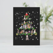 Folle katten Kerstboom T-shirt Ornament Decoratie  Kaart (Staand voorkant)
