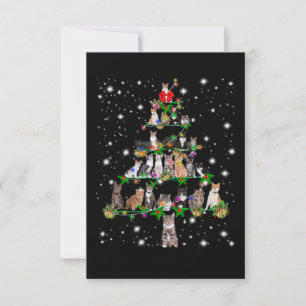 Folle katten kerstboom T-shirt ornament decoratie  Kaart