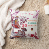 FOLLET VAN MUSHROOMS BABY SHOWER Roze Baby Status Kussen (Deken)