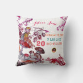 FOLLET VAN MUSHROOMS BABY SHOWER Roze Baby Status Kussen (Achterkant)