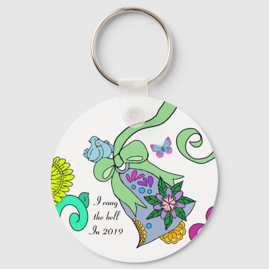 Folliculair lymfoom ribbon bell sleutelhanger (Voorkant)