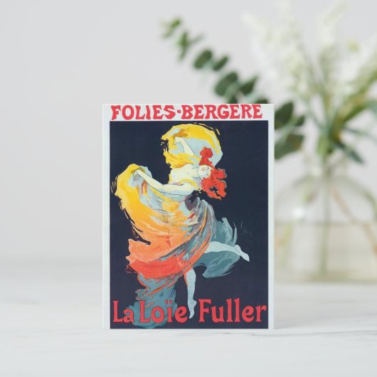  Follies Bergeré Jules Chéret Danser Girl Briefkaart (Staand voorkant)