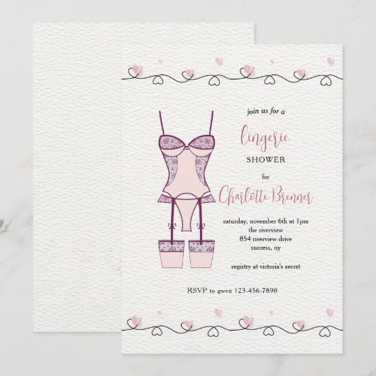 Follies bruids douche uitnodiging (Voorkant / Achterkant)