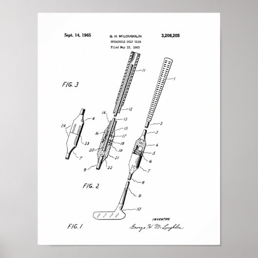 FOLLOW GOLF CLUB PATENT - Poster (Voorkant)
