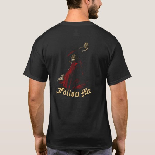 "Follow Me" zwart T-shirt met algemene dood (Achterkant)