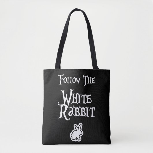 Follow the White Rabbit Tote Bag (Voorkant)