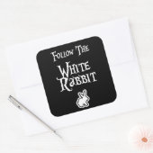 Follow the White Rabbit Vierkante Sticker (Envelop)