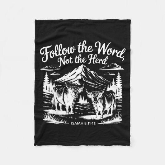 Follow The Word Not The Herd Christian Religion Hi Fleece Deken (Voorkant)