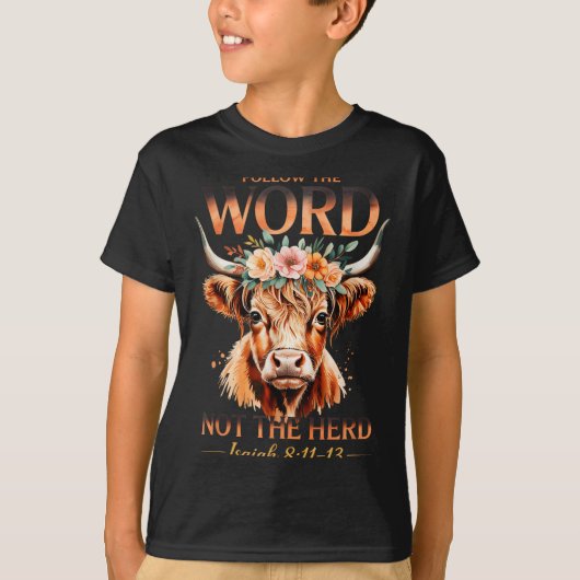 Follow The Word Not The Herd Christian Western Hig T-shirt (Voorkant)