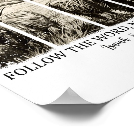 Follow The Word Not The Herd Western Christian Jes Poster (Hoek)