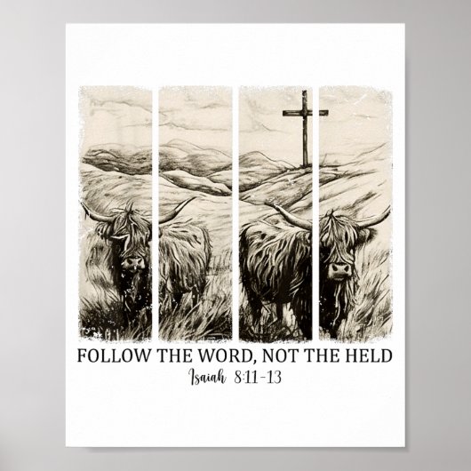 Follow The Word Not The Herd Western Christian Jes Poster (Voorkant)