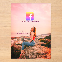 follow us facebook username social media photo  acryl uitnodigingen