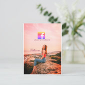 follow us facebook username social media photo  briefkaart (Staand voorkant)