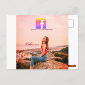 follow us facebook username social media photo  briefkaart (Achterkant)