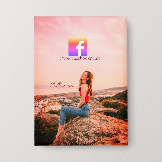 follow us facebook username social media photo  button (Voorkant)