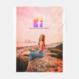 follow us facebook username social media photo  fleece deken