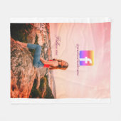 follow us facebook username social media photo  fleece deken (Voorkant (Horizontaal))