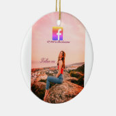 follow us facebook username social media photo  keramisch ornament (Rechts)