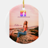 follow us facebook username social media photo  keramisch ornament (Achterkant)