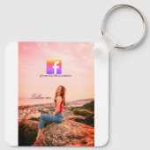 follow us facebook username social media photo  sleutelhanger (Achterkant)