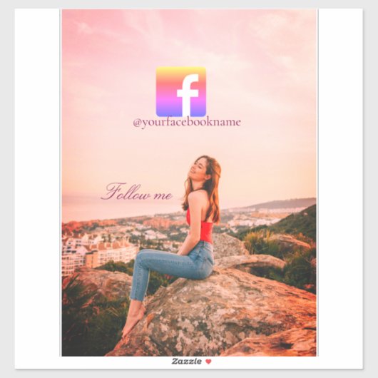 follow us facebook username social media photo  sticker (Vel)