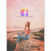 follow us facebook username social media photo  sticker (Voorkant)