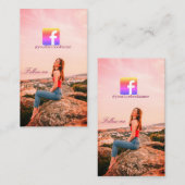 follow us facebook username social media photo visitekaartje (Voorkant / Achterkant)