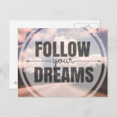 Follow Your Dreams Briefkaart (Voorkant / Achterkant)