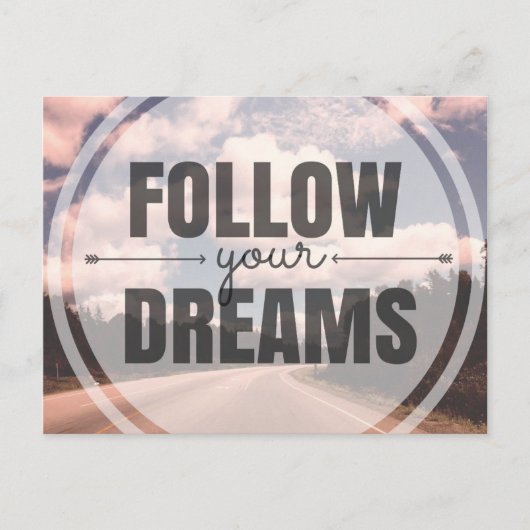 Follow Your Dreams Briefkaart (Voorkant)