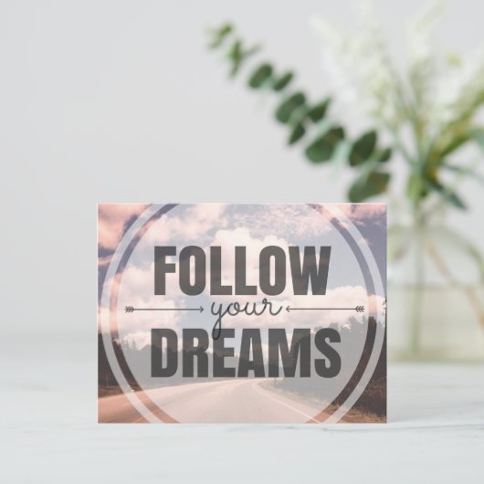 Follow Your Dreams Briefkaart (Staand voorkant)