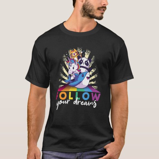 Follow your dreams child animals t-shirt (Voorkant)