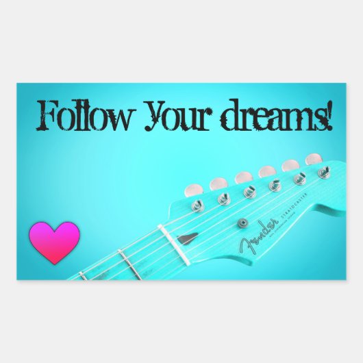 Follow Your Dreams Rechthoekige Sticker (Voorkant)