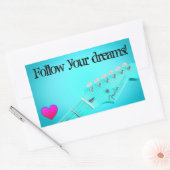 Follow Your Dreams Rechthoekige Sticker (Envelop)