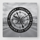 Follow Your Dreams Vierkante Klok (Voorkant)