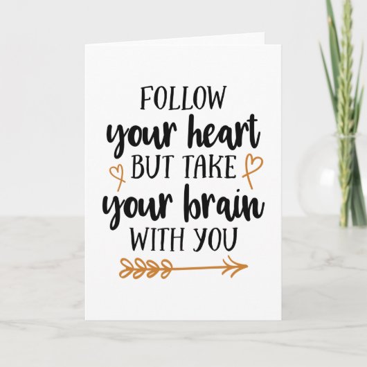 Follow your heart but take your brain with you kaart (Voorkant)