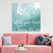 Follow your Heart, It knows Canvas Afdruk (Insitu (Woonkamer))