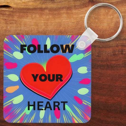 Follow Your Heart Sleutelhanger (Achterkant)
