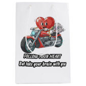 Follow your heart take your brain medium cadeauzakje (Voorkant)