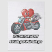 Follow your heart take your brain tissuepapier (Voorkant)