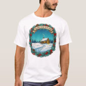 Follow Your Path Home Christmas Cabin Scene T-shirt (Voorkant)