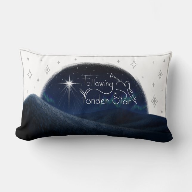 "Following Yonder Star" Kussen - Licht (Voorkant)