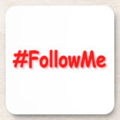"#FollowMe" Cute Design. Bestel nu Bier Onderzetter (Voorkant)